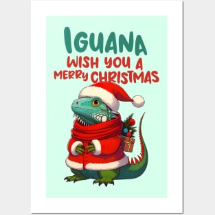 Iguana Wish You A Merry Christmas Posters and Art